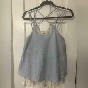 Umgee Blue Striped Tank Top